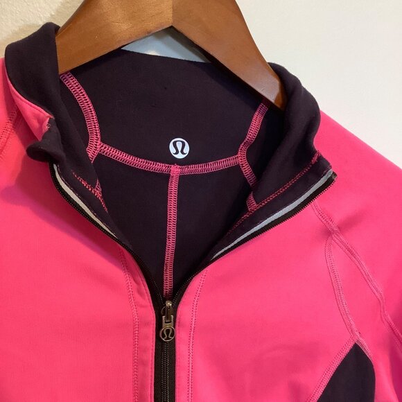 Lululemon Run Switch Back 1/2 Zip Reversible Pullover Pink/Navy Women No Tag 4?? - Picture 7 of 9
